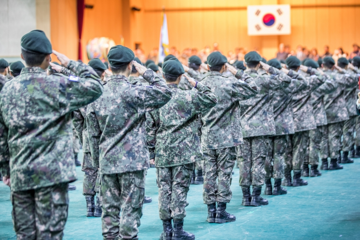 South Korean Soldiers Saluting