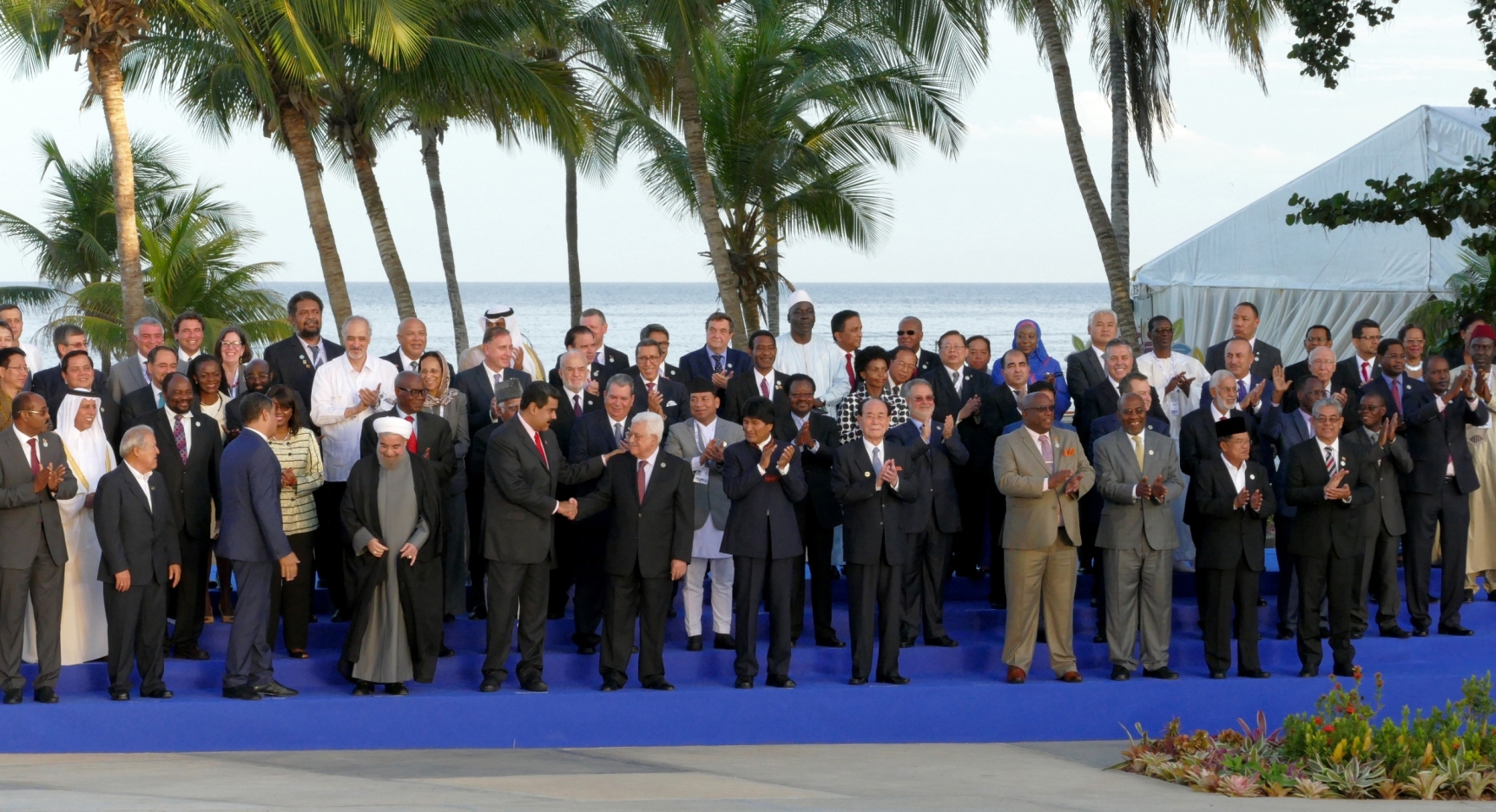 September 17th 2016 - Presidents of Delegations pose for the official photograph in the 17th Summit of the Non-Aligned Movement in Porlamar, Margarita Island, Venezuela