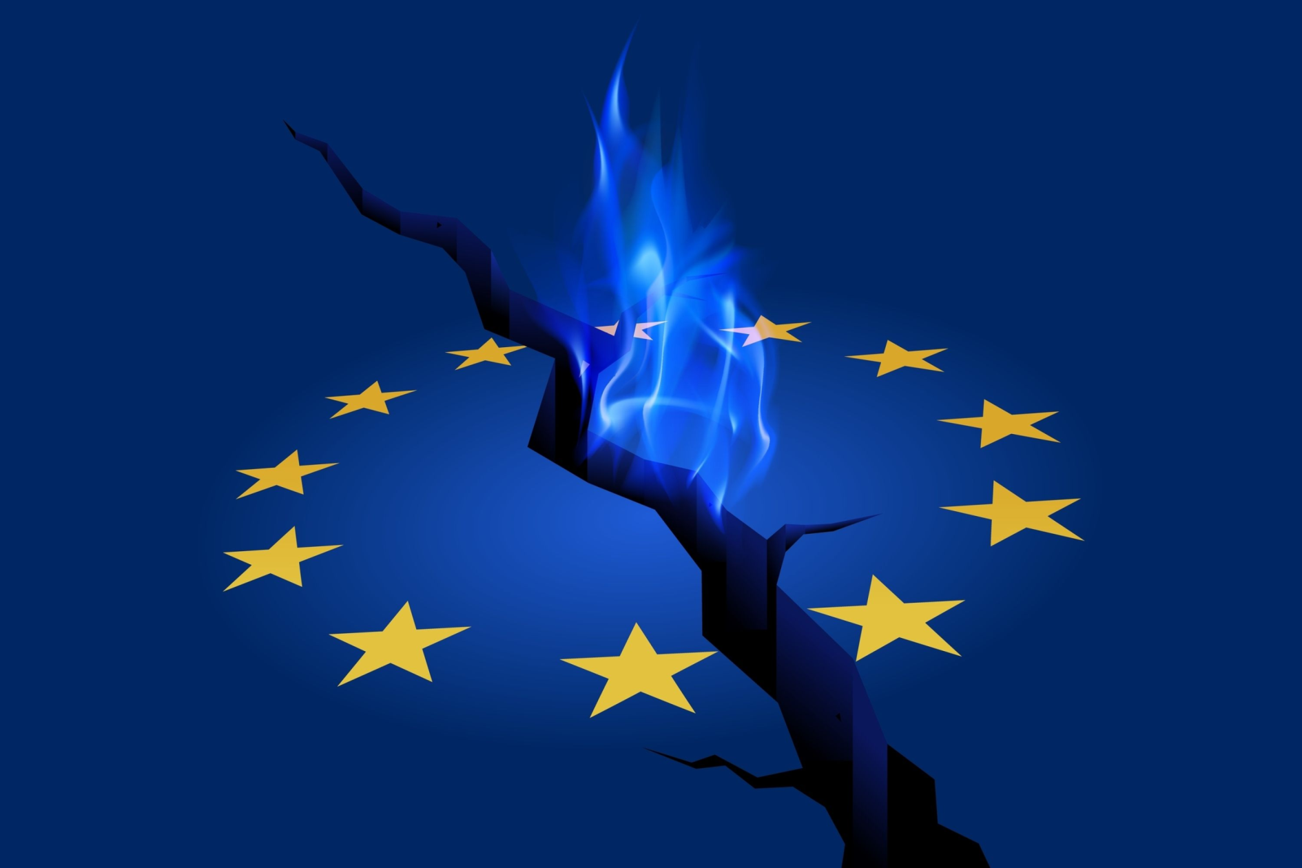 Cracking EU Flag