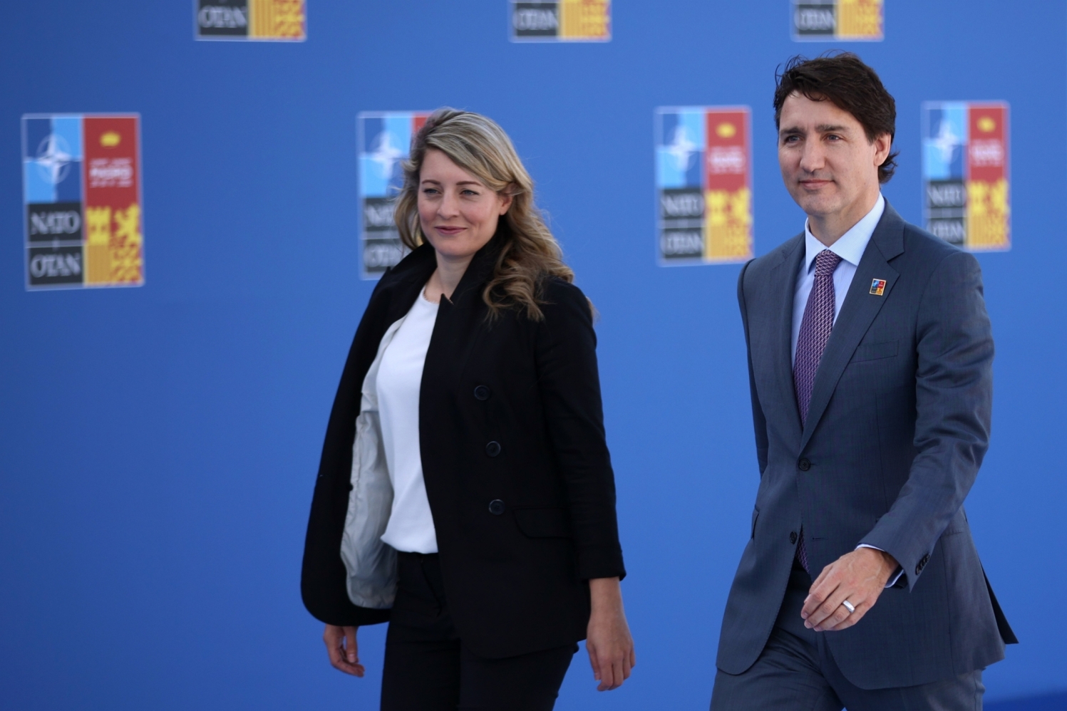 Justin Trudeau and Melanie Joly at the NATO Summit in Madrid 2022