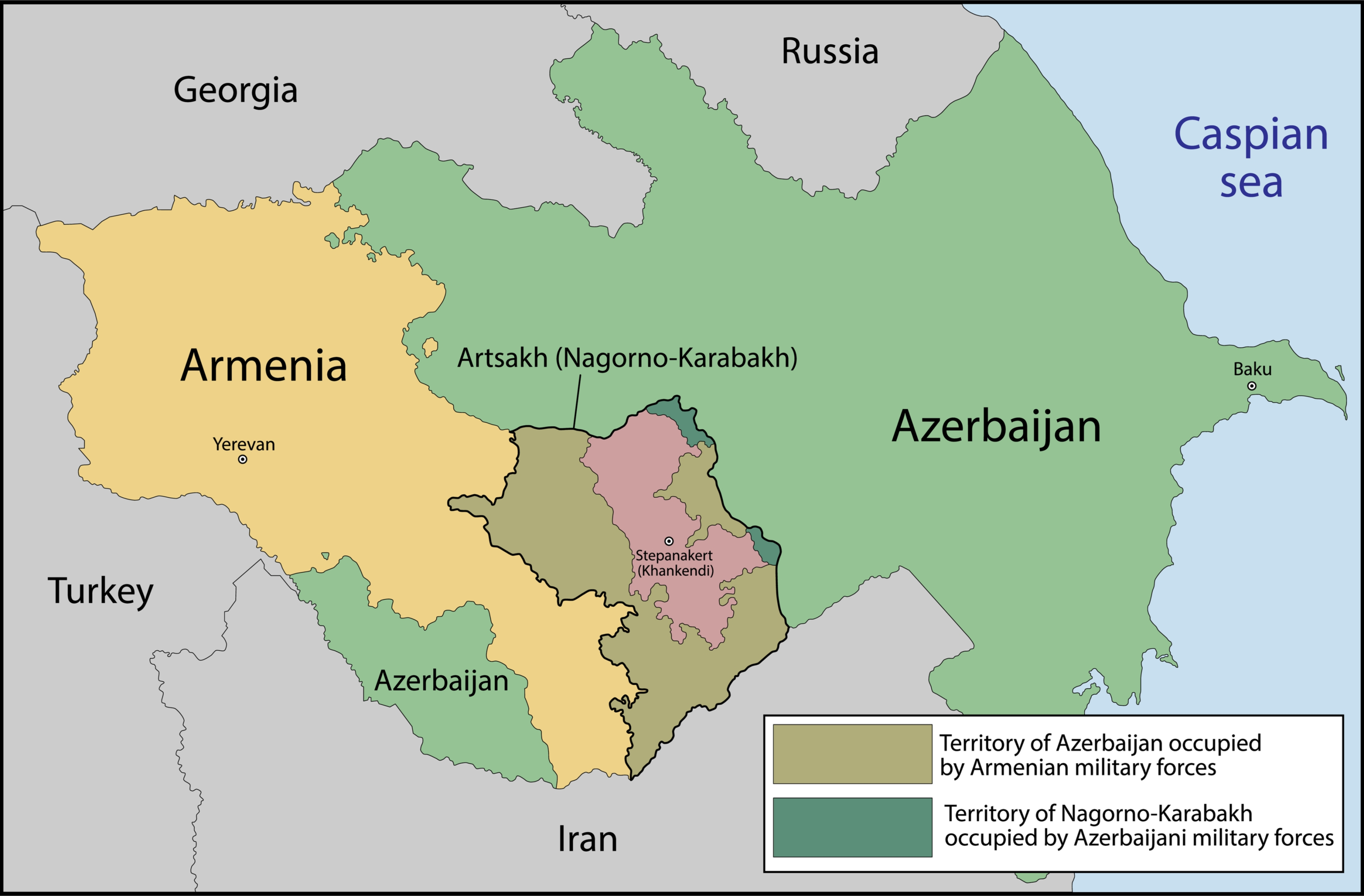 map Armenia - Azerbaijan