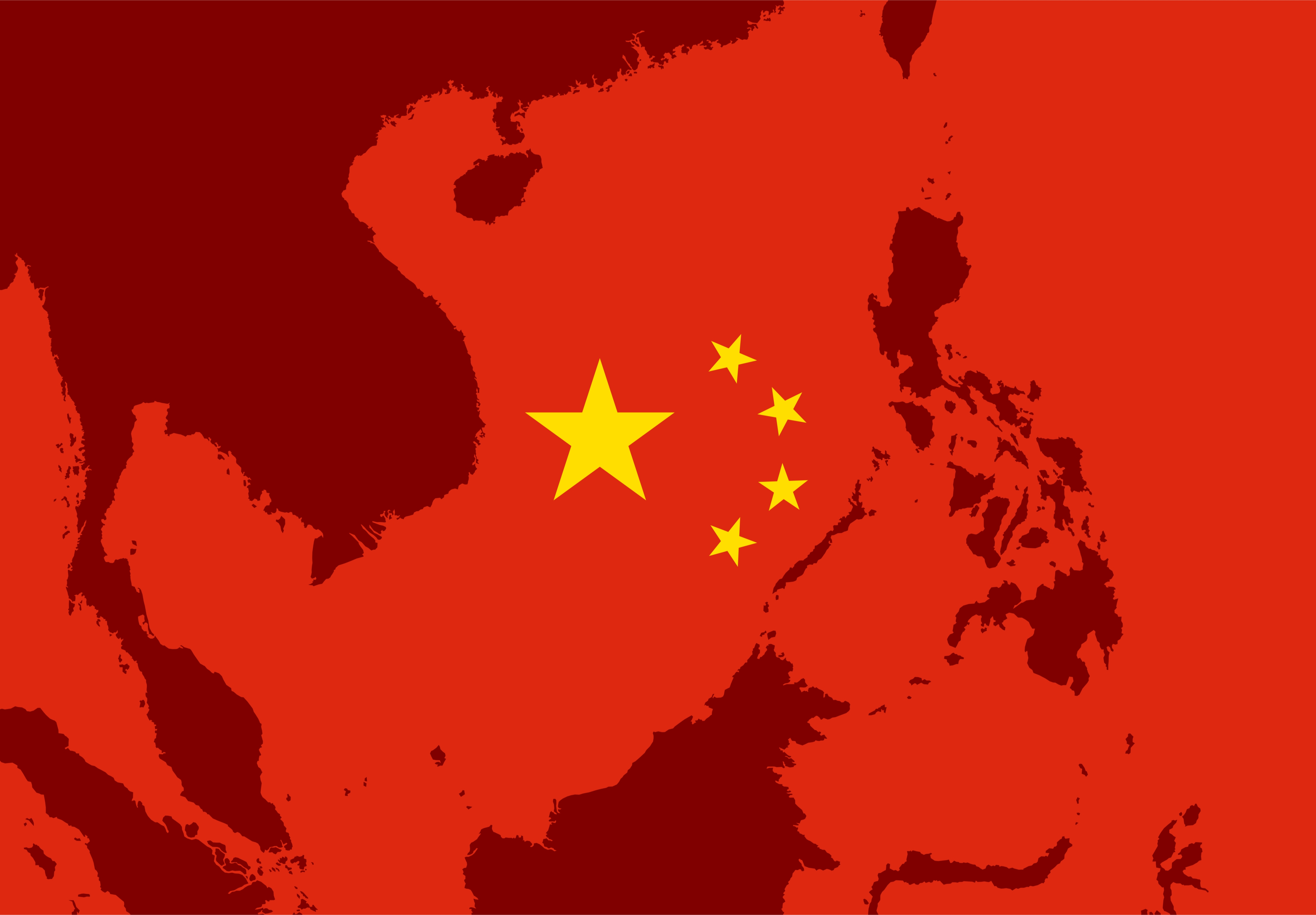 Chinese Flag over South China Sea