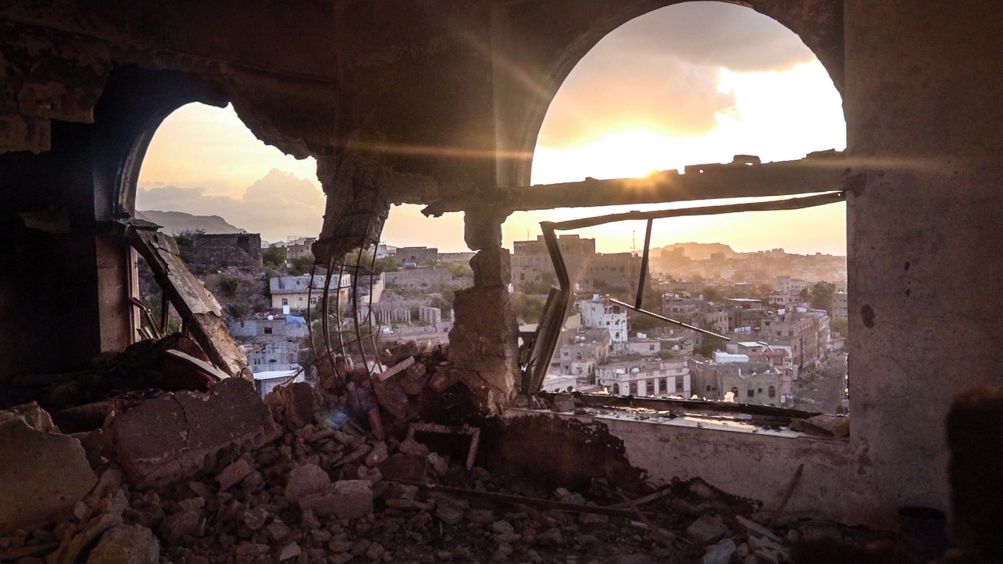 Destroyed buildings in Yemen