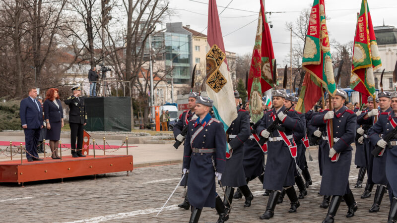 Bulgarian Officers Marching