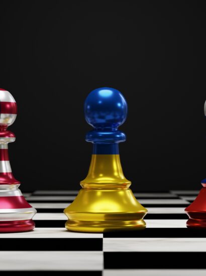 Chess Board USA, Russia and Ukraine