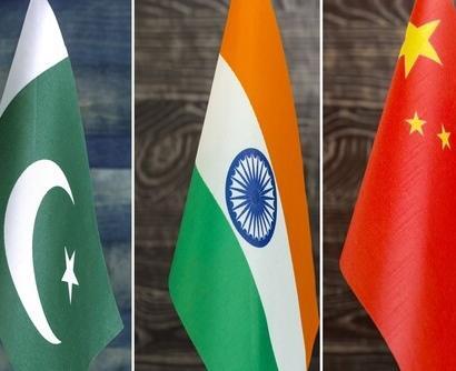 Flags Pakistan, India, China