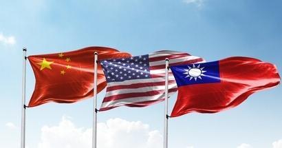 Flags of PRC, USA and Taiwan
