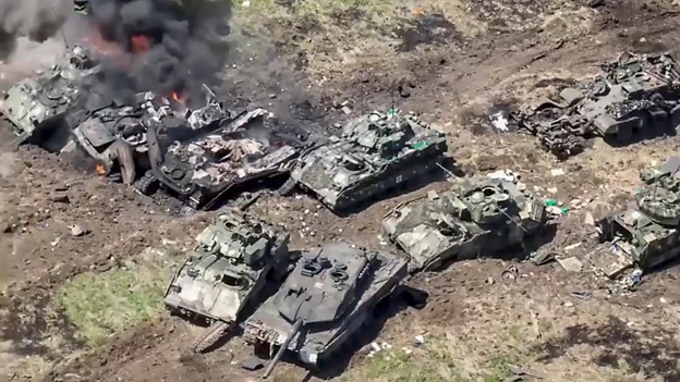 Destroyed Western military equipment during the failed Ukrainian offensive in 2023[7]