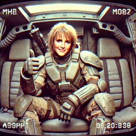 A fictional depiction of a modern Western soldier with high confidence in her abilities[102]
